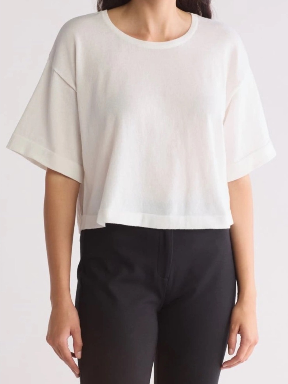 White Boxy Short-Sleeve Top